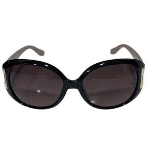 NEW Salvatore Ferragamo Two Tone Oversized Sunglasses in Black Nude